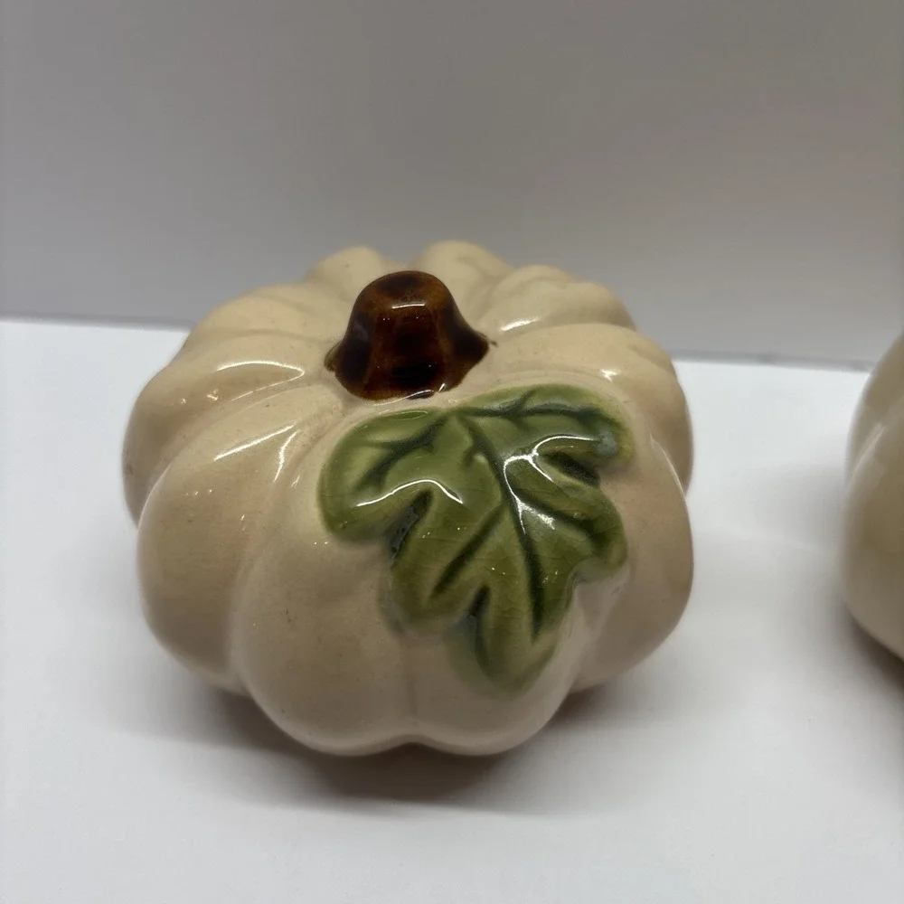 Set Of‎ 3 Ceramic Pumpkins Fall Decor